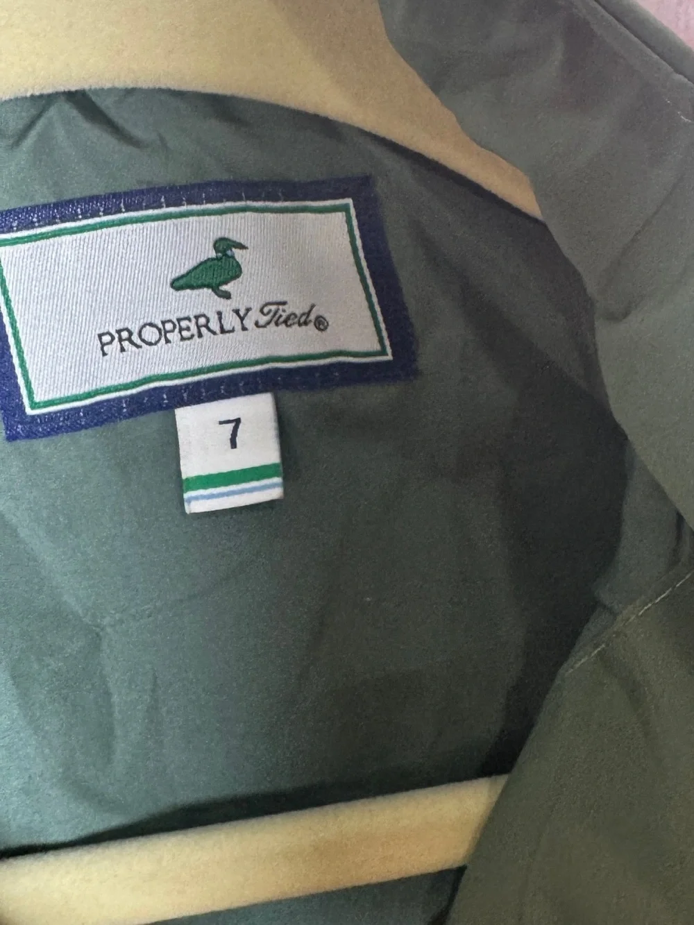 Properly Tied Boys Green Quilted Full Zip Jacket Size 7